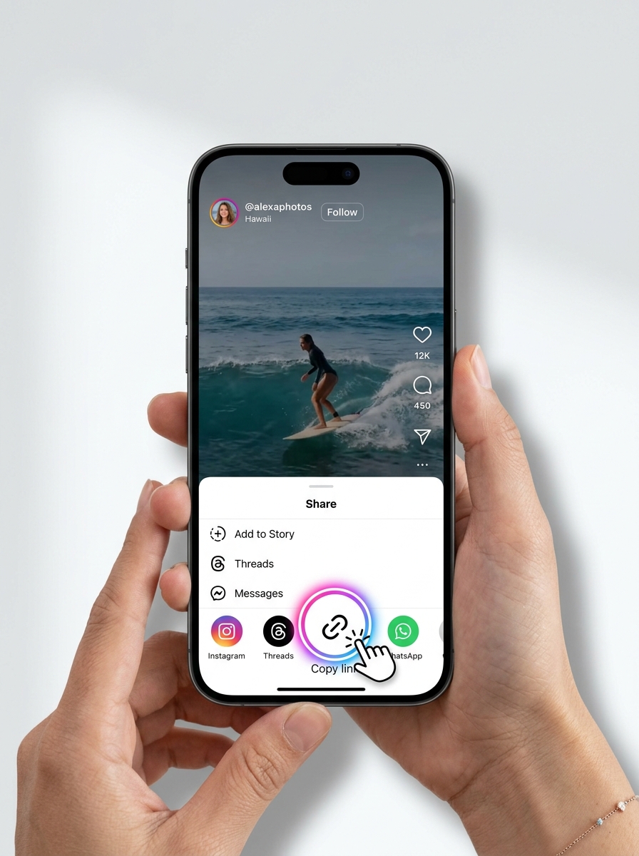 1. Copy Link of Reel or Audio