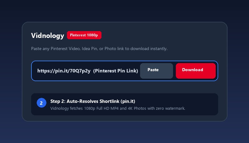 Step 2: Paste Copied Link into Vidnology Downloader