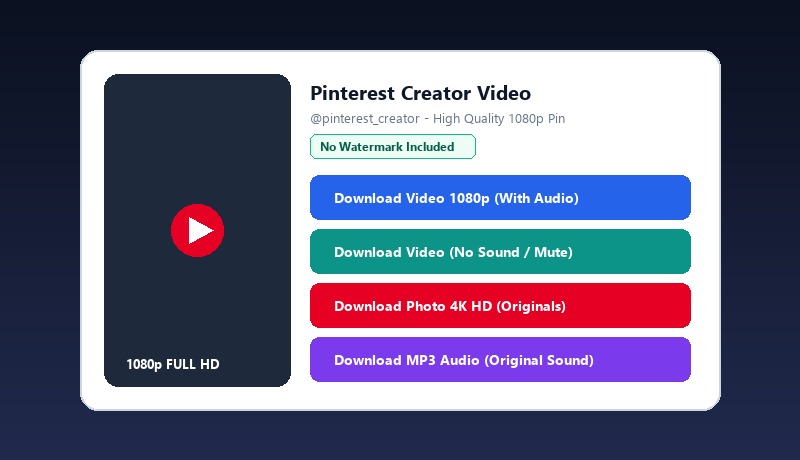 Step 3: Download Video 1080p HD, Photo 4K or MP3 Audio